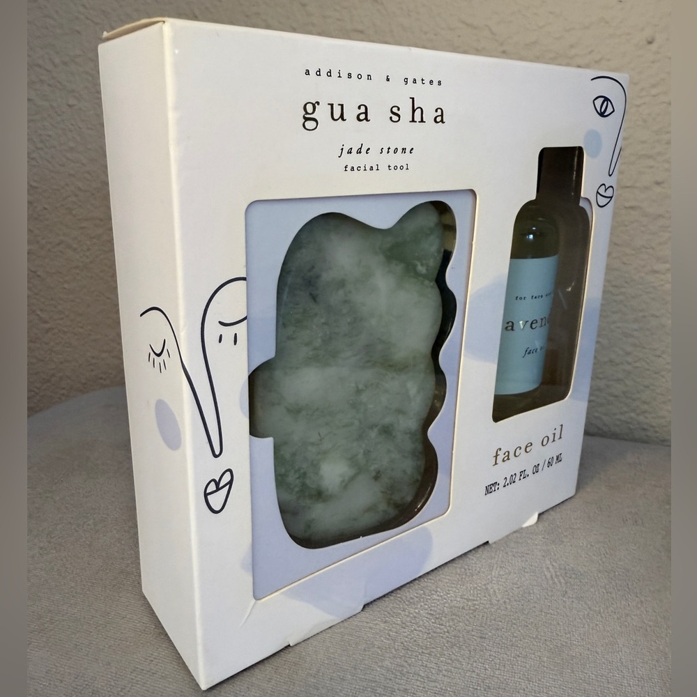 Jade Gua Sha Tool + Lavender Oil Set — Addison & Gates - Picture 3 of 10